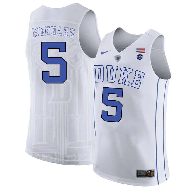 Basketball Jersey for Performance and Style-Duke Blue Devils 5 Luke Kennard White College Basketball Basketball Jersey