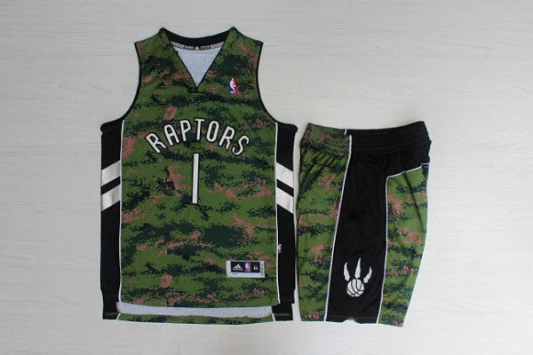 Basketball Jersey for Soft and Comfortable Design-Raptors 1 Tracy McGrady Camo Canada Flag Swingman Basketball Jersey(With Shorts)