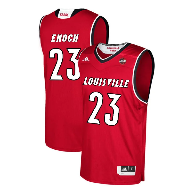 Basketball Jersey for Youth Sports Uniforms-Louisville Cardinals 23 Steven Enoch Red College Basketball Basketball Jersey