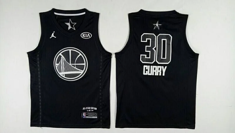 Basketball Jersey for Soft and Comfortable Player Fit-Warriors 30 Stephen Curry Black 2018 All-Star Game Jordan Brand Authentic Basketball Jersey