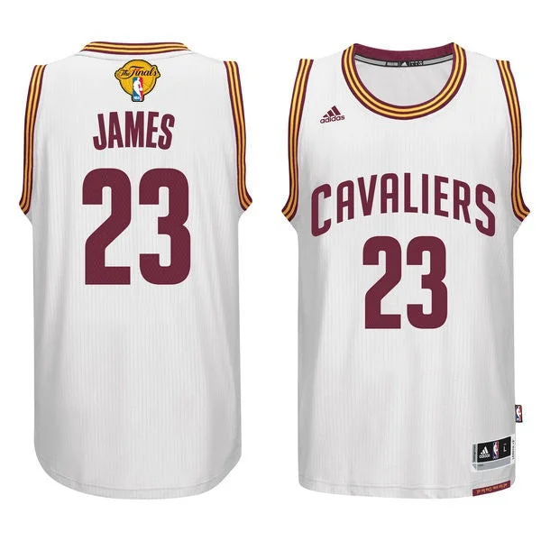 Basketball Jersey for Game Performance Apparel-Cavaliers 23 Lebron James White 2016 Finals Swingman Basketball Jersey