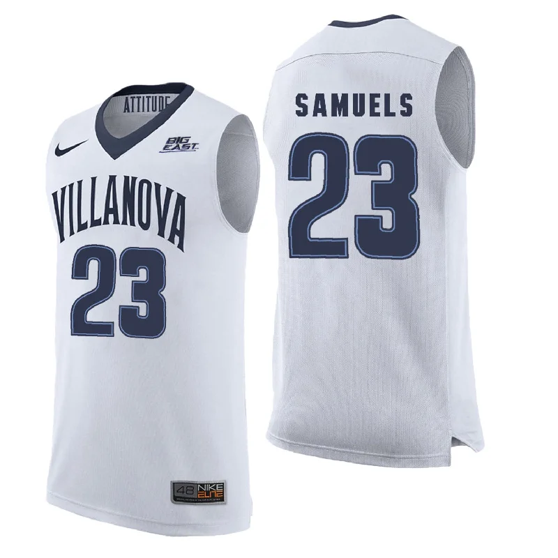 Basketball Jersey for High-Quality Basketball Wear-Villanova Wildcats 23 Jermaine Samuels White College Basketball Elite Basketball Jersey