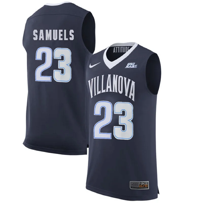 Basketball Jersey for Soft and Comfortable Player Fit-Villanova Wildcats 23 Jermaine Samuels Navy College Basketball Elite Basketball Jersey