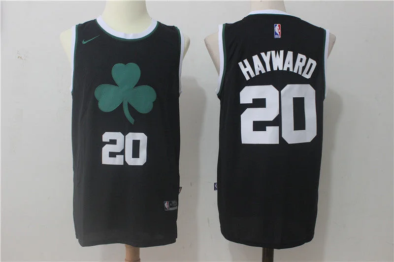 Basketball Jersey for Trendy Streetwear-Celtics 20 Gordon Hayward Black Basketball Jersey