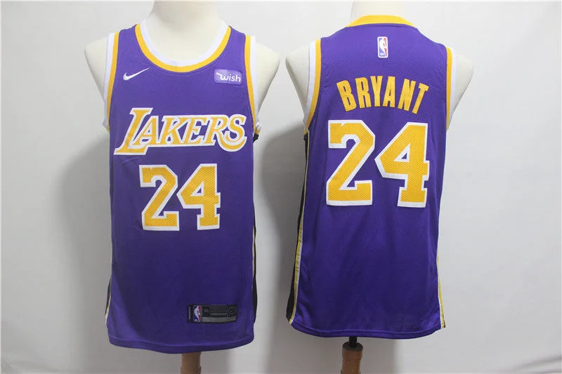 Basketball Jersey for Kids Custom Uniforms-Lakers 24 Kobe Bryant Purple 2018-19 Swingman Basketball Jersey