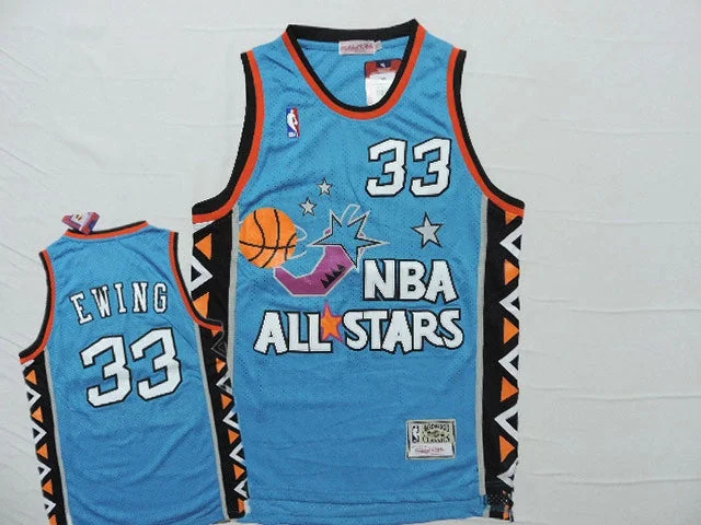 Basketball Jersey for Lightweight Game Wear-1996 All Star 33 Patrick Ewing Teal Hardwood Classics Basketball Jersey