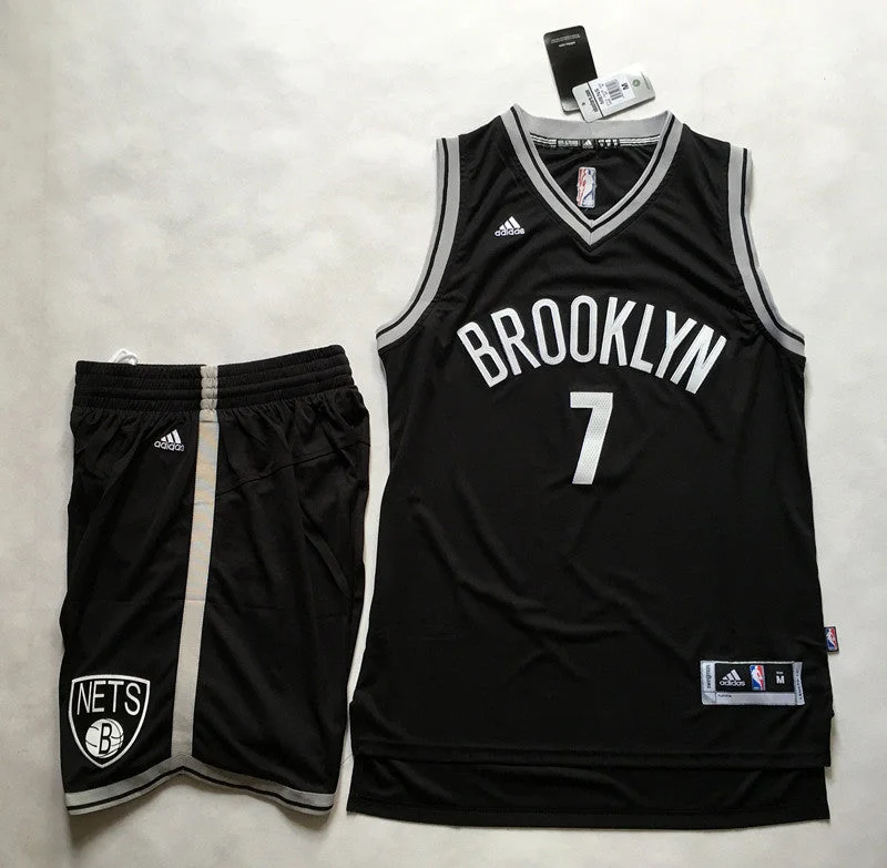 Basketball Jersey for Casual Wear and Sports Events-Nets 7 Jeremy Lin Black Swingman Basketball Jersey(With Shorts)