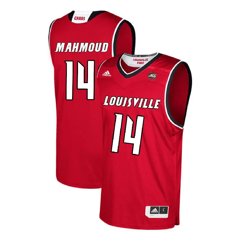 Basketball Jersey for Casual Wear-Louisville Cardinals 14 Anas Mahmoud Red College Basketball Basketball Jersey