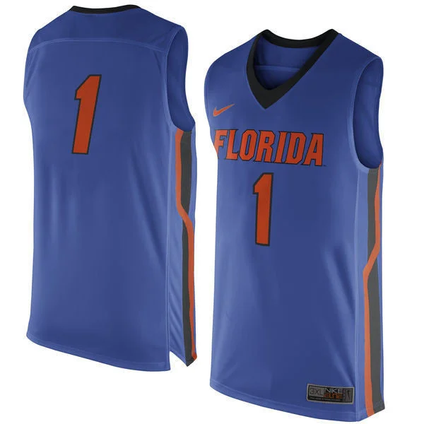 Basketball Jersey for Soft and Breathable Material-Florida Gators #1 Blue Basketball College Basketball Jersey