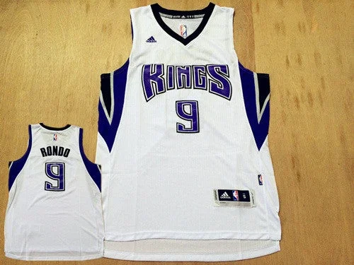 Basketball Jersey for All-Season Basketball Apparel-Kings 9 Rajon Rondo White Swingman Basketball Jersey