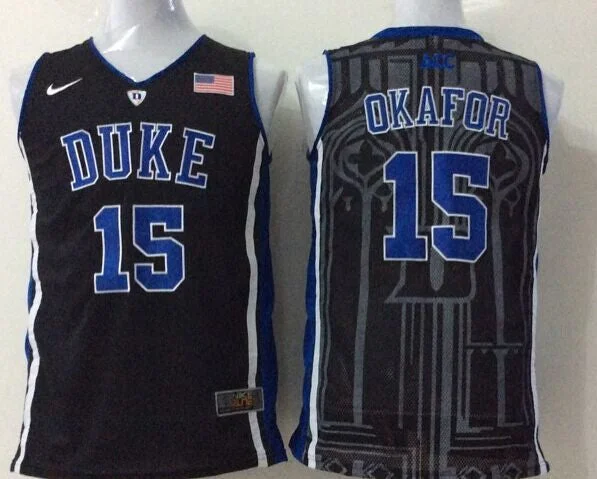 Basketball Jersey for Custom Printed Designs-Duke Blue Devils 15 Okafor Black College Basketball Jerseys