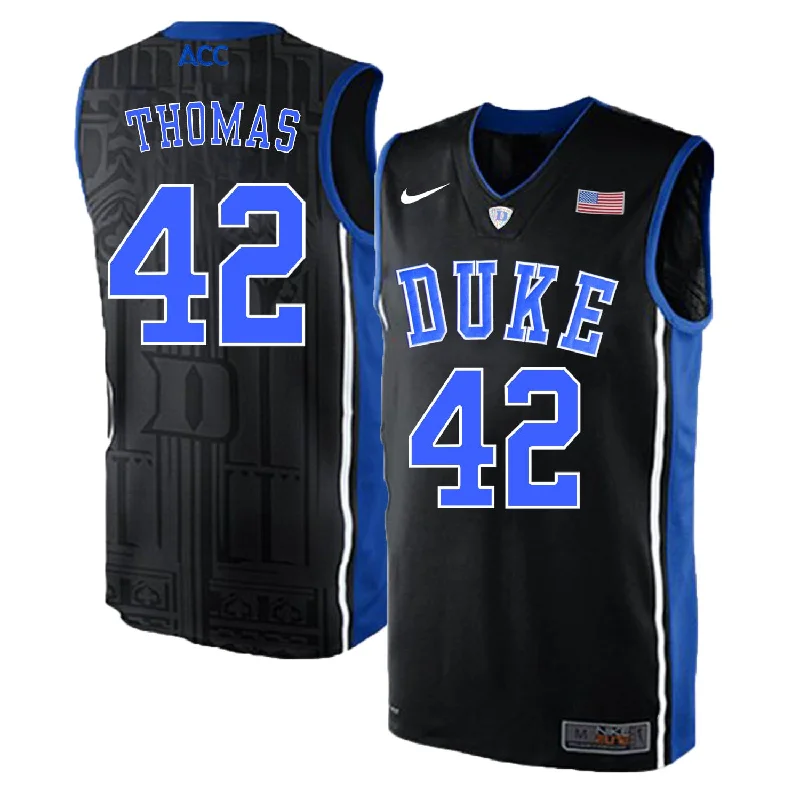 Basketball Jersey for Youth Leagues-Duke Blue Devils 42 Lance Thomas White Black Elite College Basketball Basketball Jersey