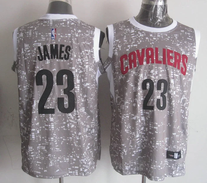 Basketball Jersey for Affordable Custom Designs-Cavaliers 23 LeBron James Gray City Luminous Basketball Jersey