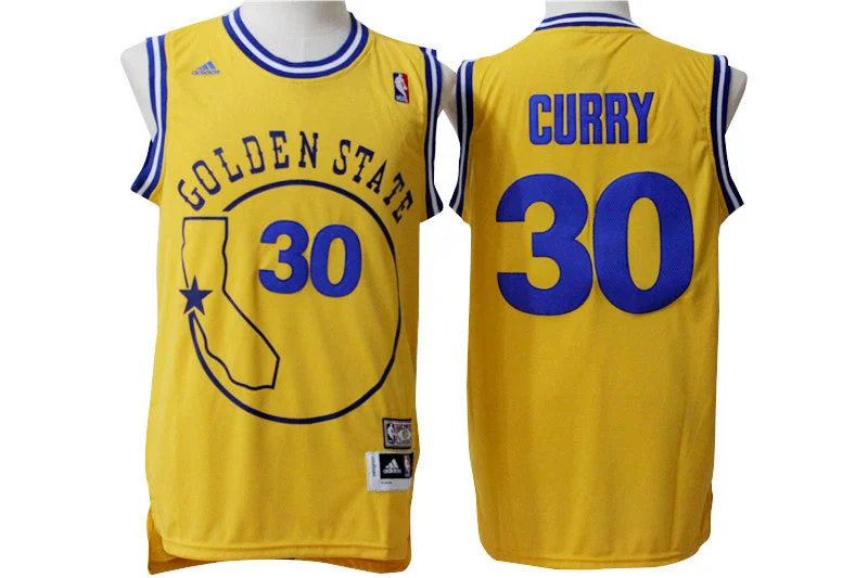 Basketball Jersey for High-Quality Fabric and Material-Warriors 30 Stephen Curry Yellow Hardwood Classics Basketball Jersey