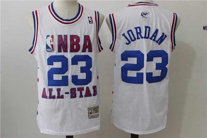 Basketball Jersey for Premium Fabric-1991 All Star Wizards 23 Michael Jordan White Hardwood Classics Basketball Jersey