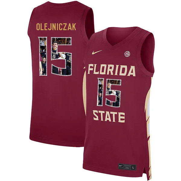 Basketball Jersey for Personalized Game Day Apparel-Florida State Seminoles 15 Dominik Olejniczak Red Basketball College Fashion Basketball Jersey