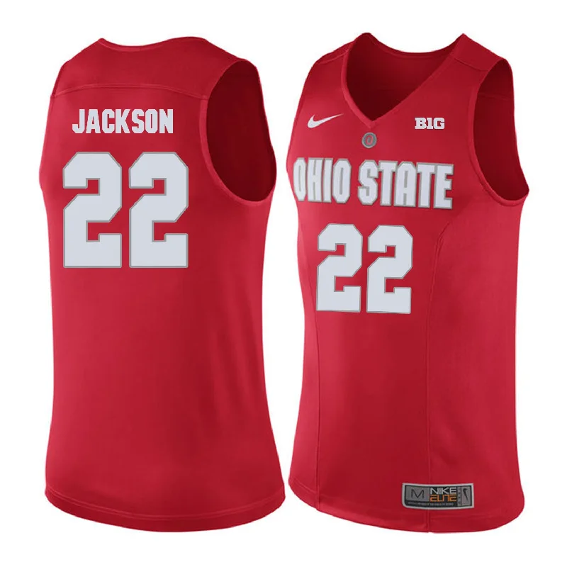 Basketball Jersey for High-Performance Game Wear-Ohio State Buckeyes 22 Jim Jackson Red College Basketball Basketball Jersey