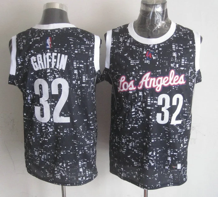 Basketball Jersey for Full Customization Options-Clippers 32 Blake Griffin Black City Luminous Basketball Jersey