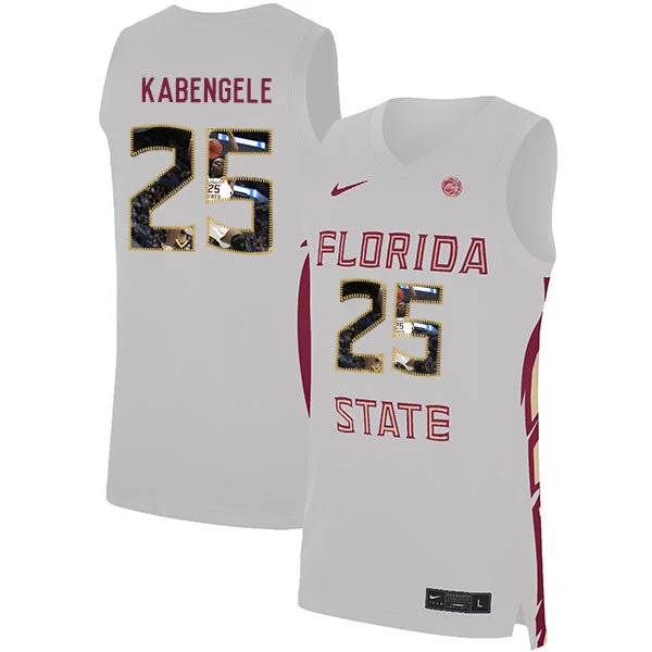 Basketball Jersey for College and High-School Gear-Florida State Seminoles 25 Mfiondu Kabengele White Basketball College Fashion Basketball Jersey