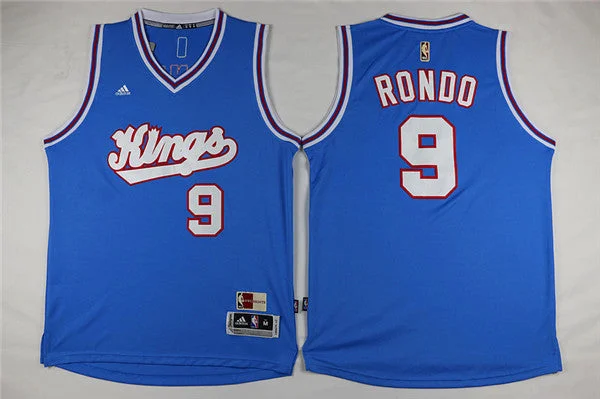 Basketball Jersey for Customizable Athletic Wear-Kings 9 Rajon Rondo Light Blue Swingman Basketball Jersey