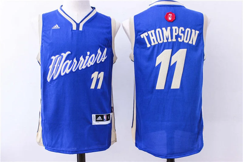 Basketball Jersey for College Teams-Warriors 11 Klay Thompson Blue 2015-16 Christmas Day Swingman Basketball Jersey