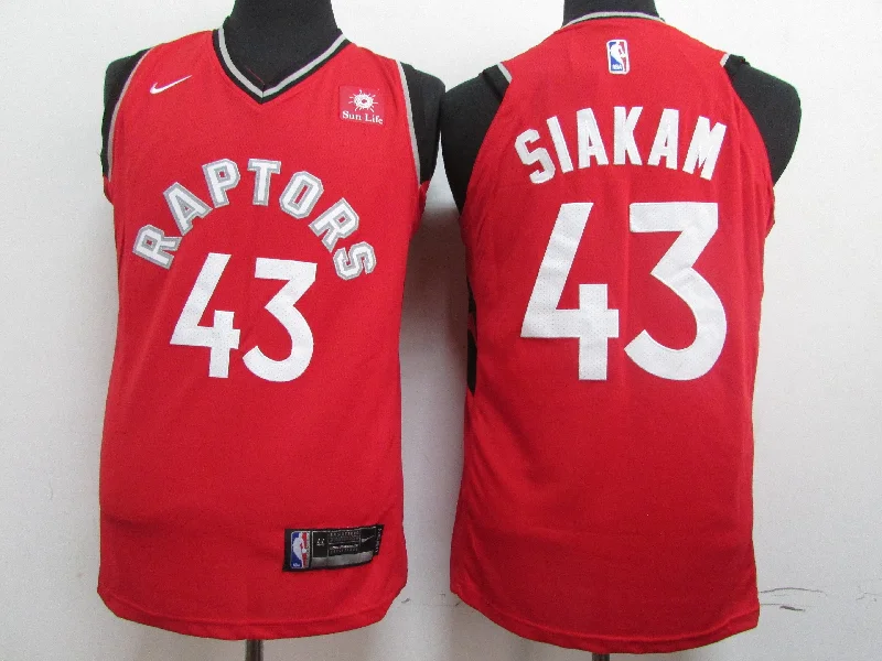 Basketball Jersey for Comfortable Cotton Design-Raptors 43 Pascal Siakam Red Authentic Basketball Jersey