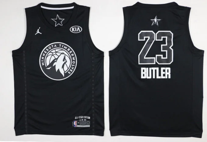 Basketball Jersey for Professional Players-Timberwolves 23 Jimmy Butler Balck 2018 All-Star Game Swingman Basketball Jersey