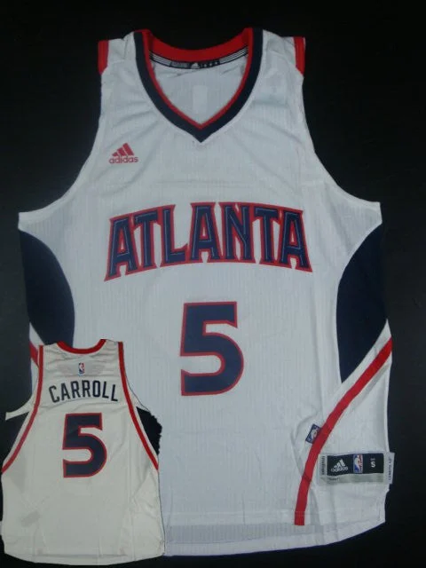 Basketball Jersey for Performance-Ready Game Wear-Hawks 5 Demarre Carroll White New Revolution 30 Basketball Jersey