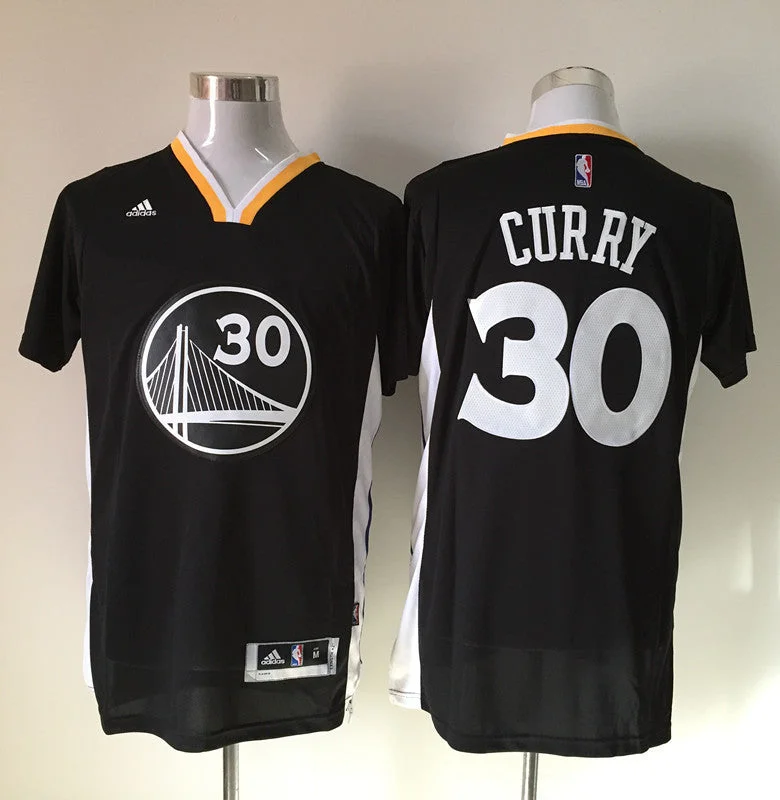 Basketball Jersey for Youth Team Spirit Apparel-Warriors 30 Stephen Curry Black Short Sleeve Basketball Jersey