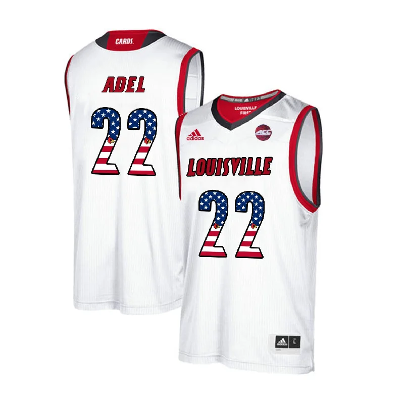 Basketball Jersey for Game Ready Uniforms-Louisville Cardinals 22 Deng Adel White USA Flag College Basketball Basketball Jersey