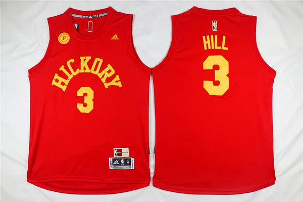 Basketball Jersey for Lightweight Game Wear-Pacers Hickory 3 George Hill Red Swingman Basketball Jersey