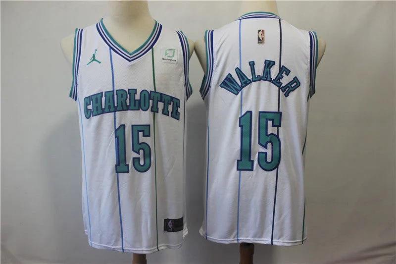 Basketball Jersey for Retro Fan Apparel-Hornets 15 Kemba Walker White Hardwood Classics Swingman Basketball Jersey