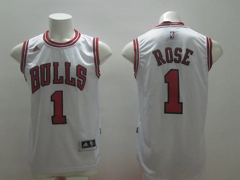 Basketball Jersey for Soft and Comfortable Design-Bulls 1 Rose White New Revolution 30 Basketball Jerseys