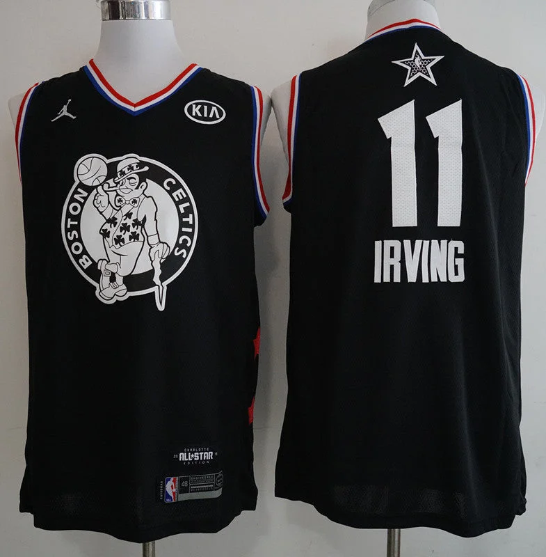 Basketball Jersey for Comfortable Stretch Fit-Celtics 11 Kyrie Irving Black 2019 All-Star Game Jordan Brand Swingman Basketball Jersey