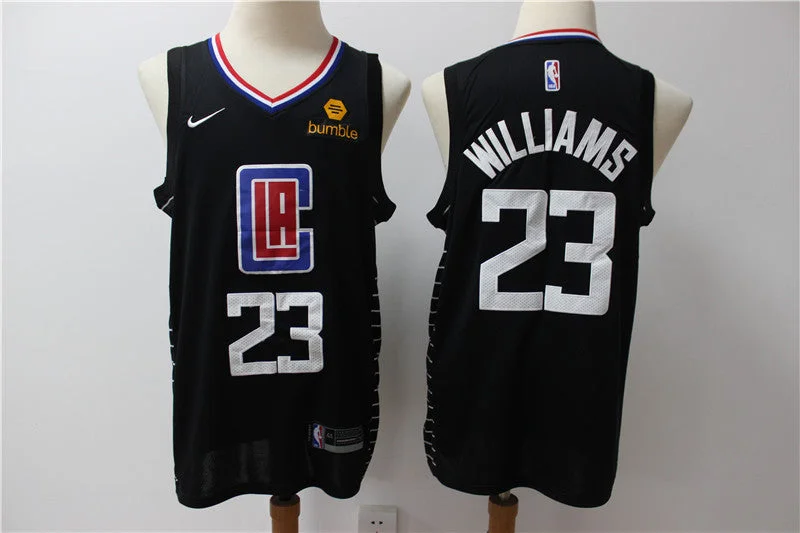 Basketball Jersey for Casual Game Day Apparel-Clippers 23 Lou Williams Black Swingman Basketball Jersey