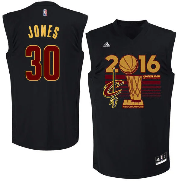 Basketball Jersey for All-Season Wear-Cavaliers 30 Dahntay Jones Black 2016 Finals Champions Basketball Jersey