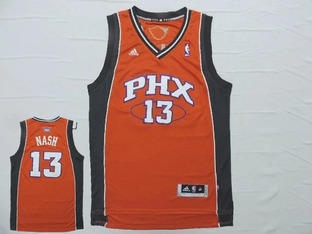 Basketball Jersey for Custom Names and Numbers-Suns 13 Nash Orange New Revotion 30 Basketball Jersey