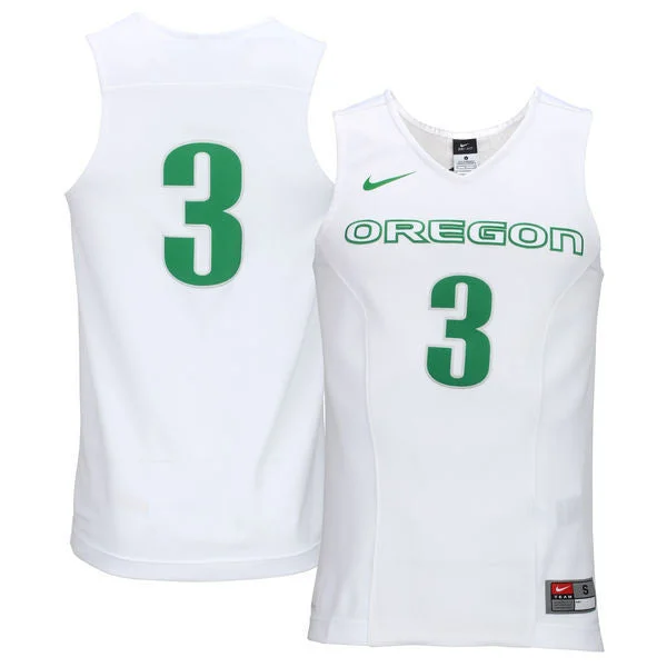 Basketball Jersey for Comfortable and Functional Design-Oregon Ducks #3 White Basketball College Basketball Jersey