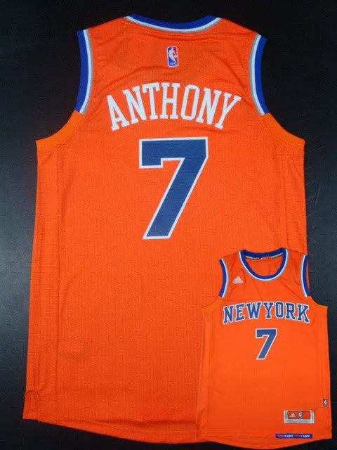 Basketball Jersey for Professional Sports Apparel-Knicks 7 Anthony Orange 2014-15 New Swingman Basketball Jerseys