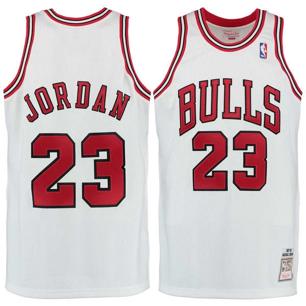 Basketball Jersey for Youth Sports Teams and Leagues-Bulls 23 Michael Jordan White Hardwood Classics Basketball Jerseys