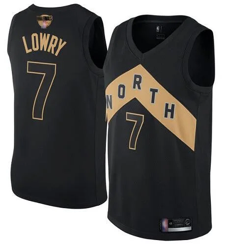 Basketball Jersey for Professional-Level Custom Gear-Raptors 7 Kyle Lowry Black 2019 Finals City Edition Swingman Basketball Jersey