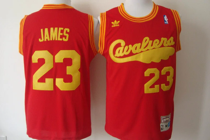 Basketball Jersey for Comfortable Custom Fit-Cavaliers 23 James Red Hardwood Classics Basketball Jerseys