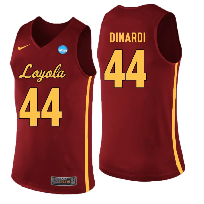 Basketball Jersey for Breathable Sports Fabric-Loyola (Chi) Ramblers 44 Nick Dinardi Red College Basketball Basketball Jersey