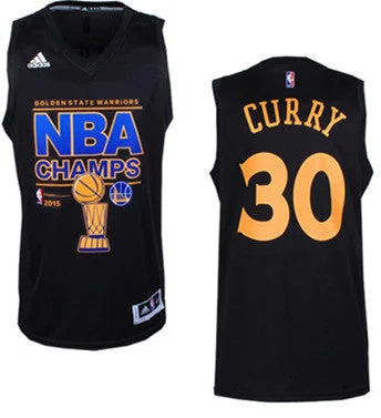 Basketball Jersey for Team Customization-Warriors 30 Curry Black 2015 Champions Basketball Jersey