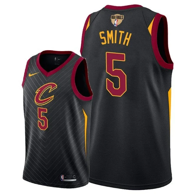 Basketball Jersey for Comfortable Game Fit-Cavaliers 5 J.R. Smith Black 2018 Finals Swingman Basketball Jersey