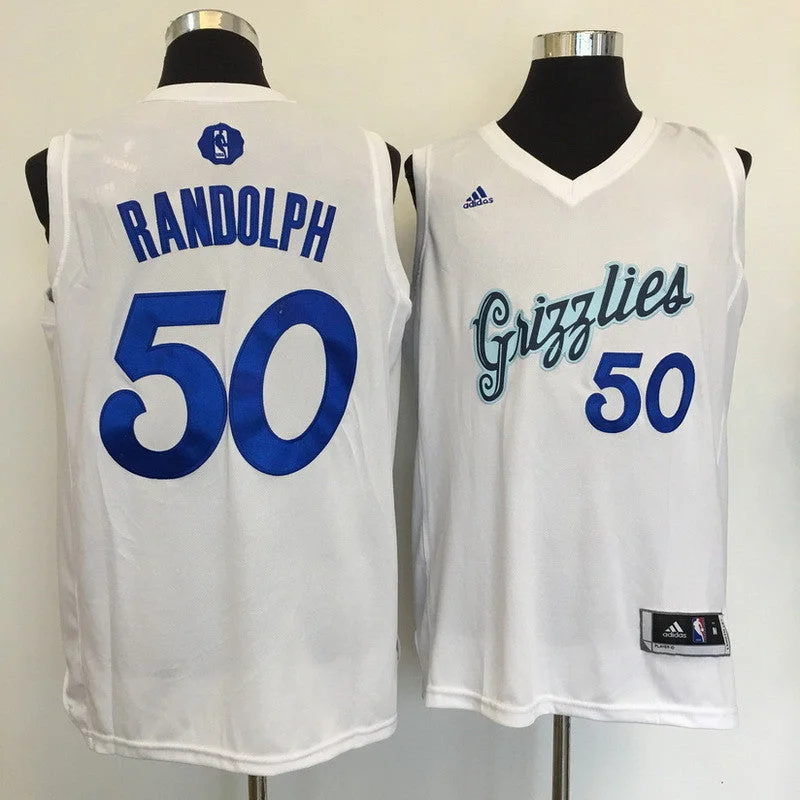 Basketball Jersey for Game Day Apparel-Grizzlies 50 Zach Randolph White 2016 Christmas Day Swingman Basketball Jersey