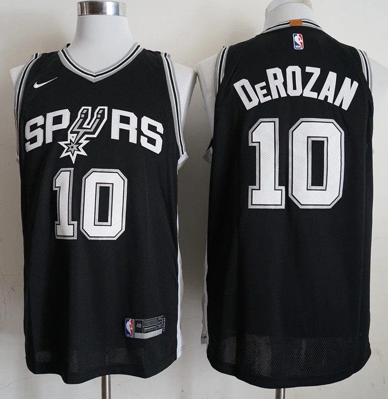 Basketball Jersey for Personalized Fan Gear-Spurs 10 DeMar DeRozan Black 2018-19 Authentic Basketball Jersey