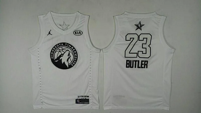 Basketball Jersey for Custom Fan Gear and Merchandise-Timberwolves 23 Jimmy Butler White 2018 All-Star Game Jordan Brand Authentic Basketball Jersey