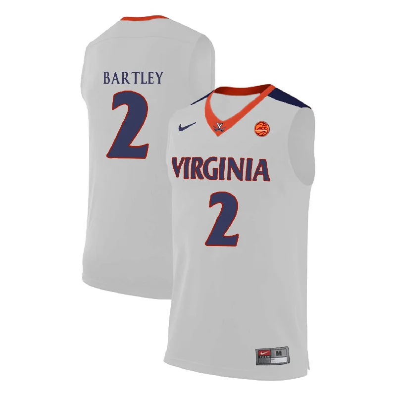 Basketball Jersey for Custom Printed Designs-Virginia Cavaliers 2 Justice Bartley White College Basketball Basketball Jersey