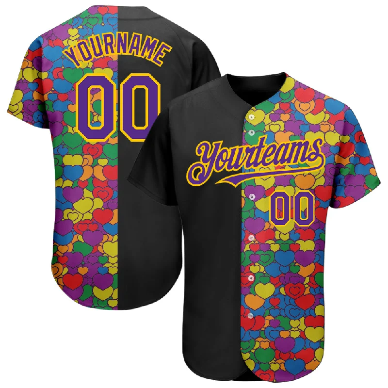 Baseball Jersey for Comfortable Youth Fit-Custom Rainbow For Pride Month Love Is Love LGBT 3D Authentic Baseball Jersey